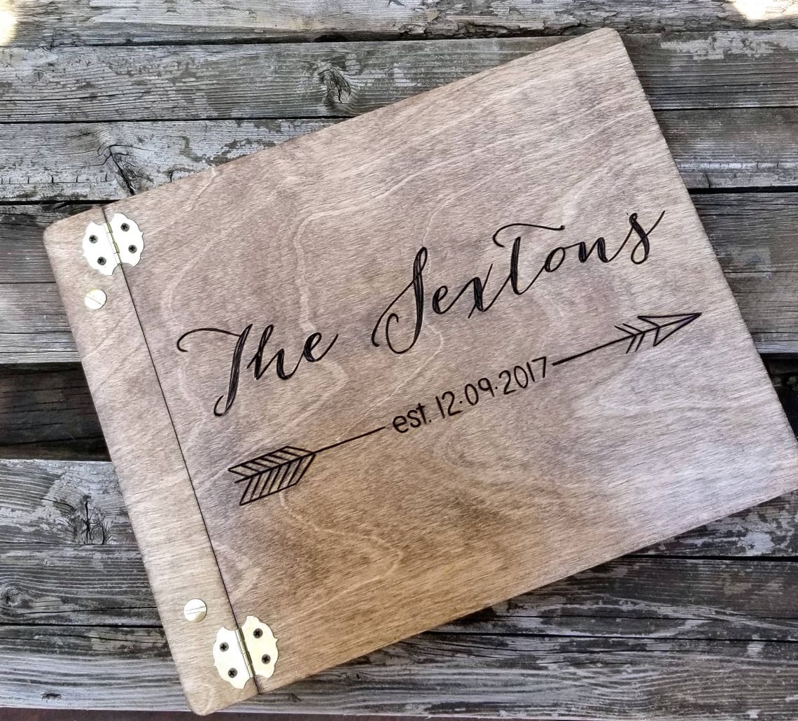 Personalized Wedding Guest Book Wooden Guestbook Hotel Sign Etsy