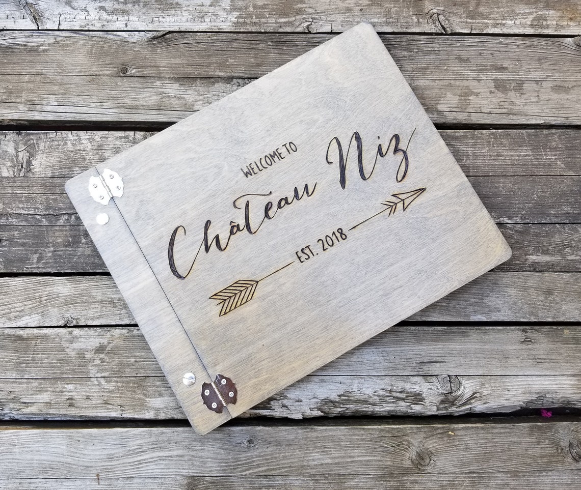 Vacation Home Guest Book Custom Personalized Wooden Guestbook Etsy