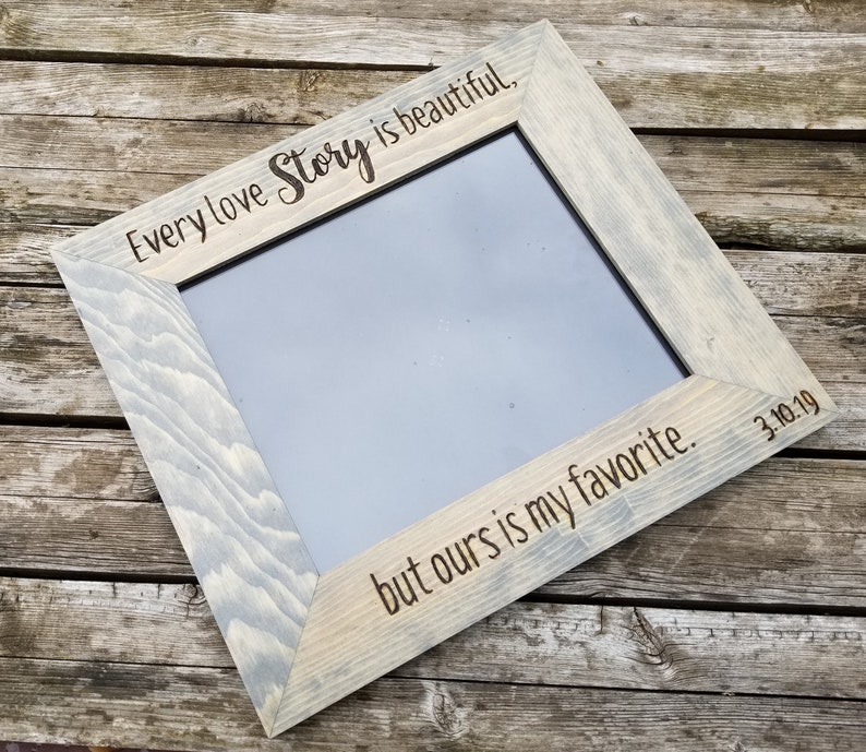 Wedding Engagement Picture Frame Personalized Rustic Etsy