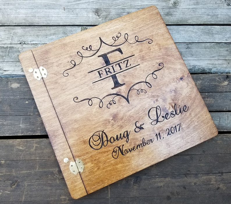 Personalized Wooden Wedding Guest Book Wood Guestbook Custom Etsy