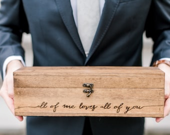 Personalized wine box for your alternative wedding unity ceremony, wooden anniversary gift