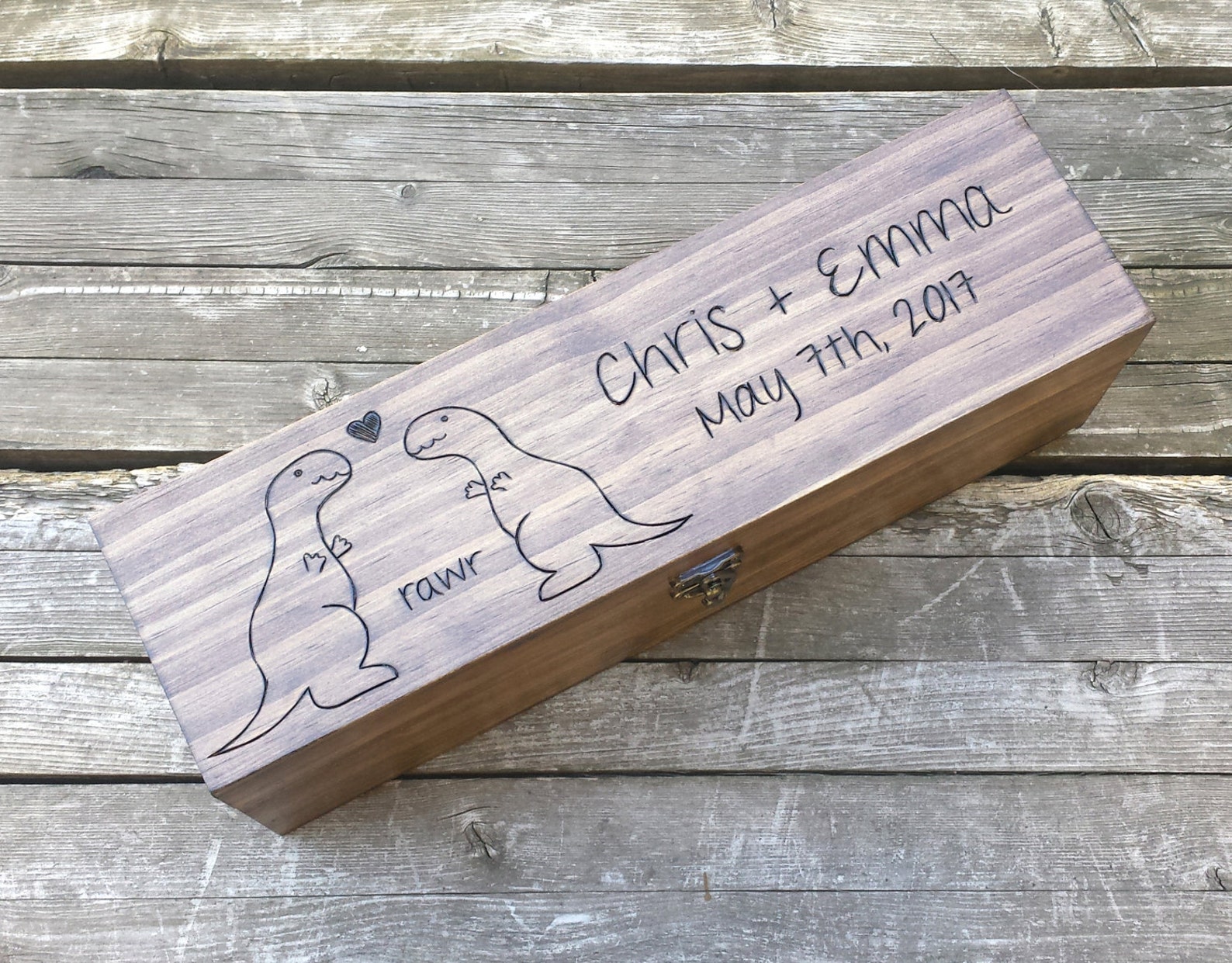 Dinosaur Wedding Wine Box Love Letter Ceremony Wedding Wine Etsy