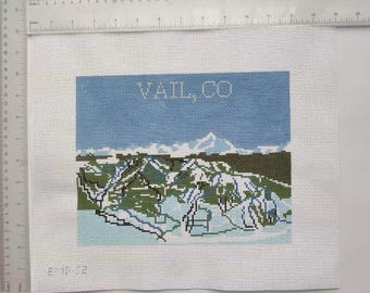 Vail Ski Map Needlepoint Canvas