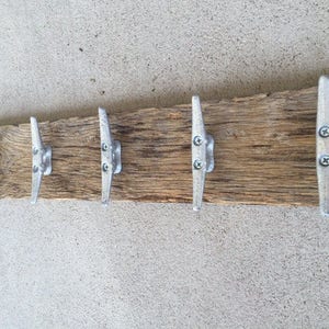Barn Wood Boat Cleat Towel Rack: Rustic Coastal Decor