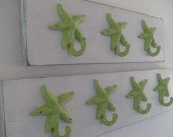 3 starfish wall hooks wall decor home storage and organization beach towels available in 26 colors