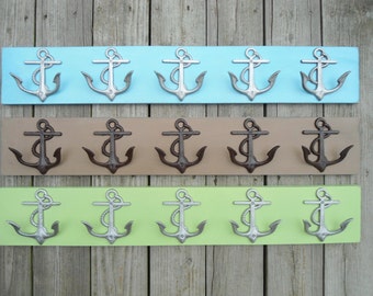 anchor wood towel rack mud room hot tub hooks beach towel rack pool hot tub wall hooks entry hall tree hooks nursery BeachHouseDreamsHomeOBX