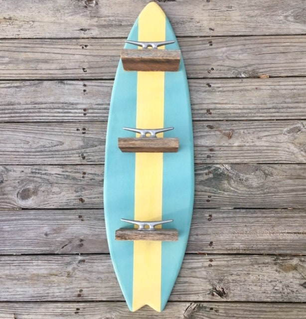 Surfboard towel rack barn wood shelf best seller coastal decor OBX beach home accessories beach towels boat cleat farmhouse BeachHouseDreams