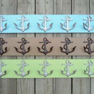 Anchor towel rack hooks storage bathroom towel holder nautical nursery mudroom mancave boat cabin lake beach house dreams Outer Banks OBX image 4