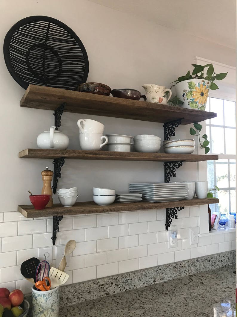 2 Two 47 Inch Farmhouse Barn Wood Shelves Reclaimed Industrial Image 0