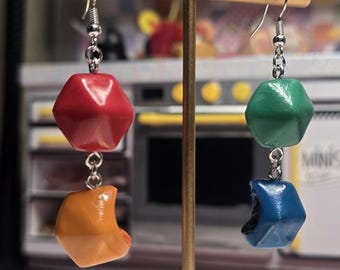 Handmade Gusher Fruit Snack Earrings – Colorful Dangly Earrings, Lightweight, trendy