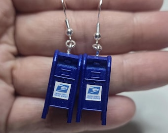 Pendientes de buzón en miniatura del Servicio Postal de los Estados Unidos: Divertidas joyas postales