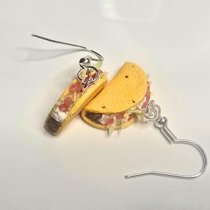 Miniature Taco Jewelry: Handmade Polymer Clay Earrings, Necklace, or Charm
