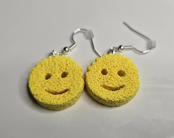 Scrub Daddy Earrings & More: Handmade Polymer Clay Quirky Dangle Jewelry
