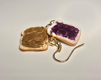 Peanut Butter and Jelly Sandwich Earrings - PB&J - PBNJ