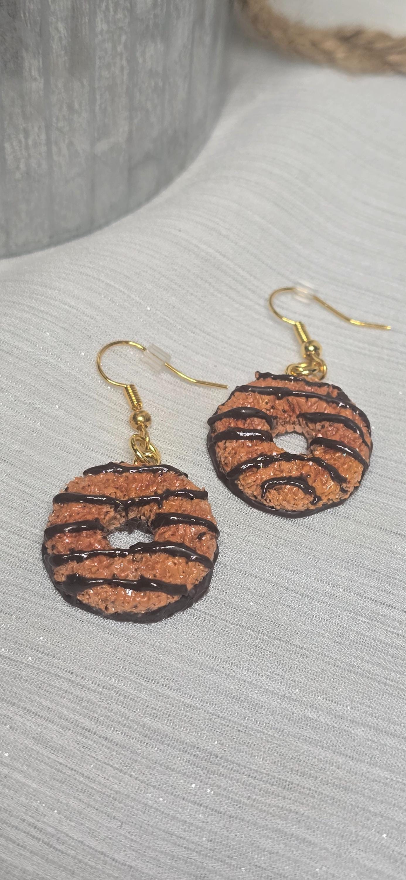 Samoa Cookie Earrings: Handmade Polymer Clay Miniature Food Jewelry ...