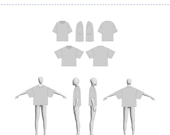 May include: A gray t-shirt mockup with short sleeves. The t-shirt is shown in different views, including front, back, and side. The t-shirt is on a white background.