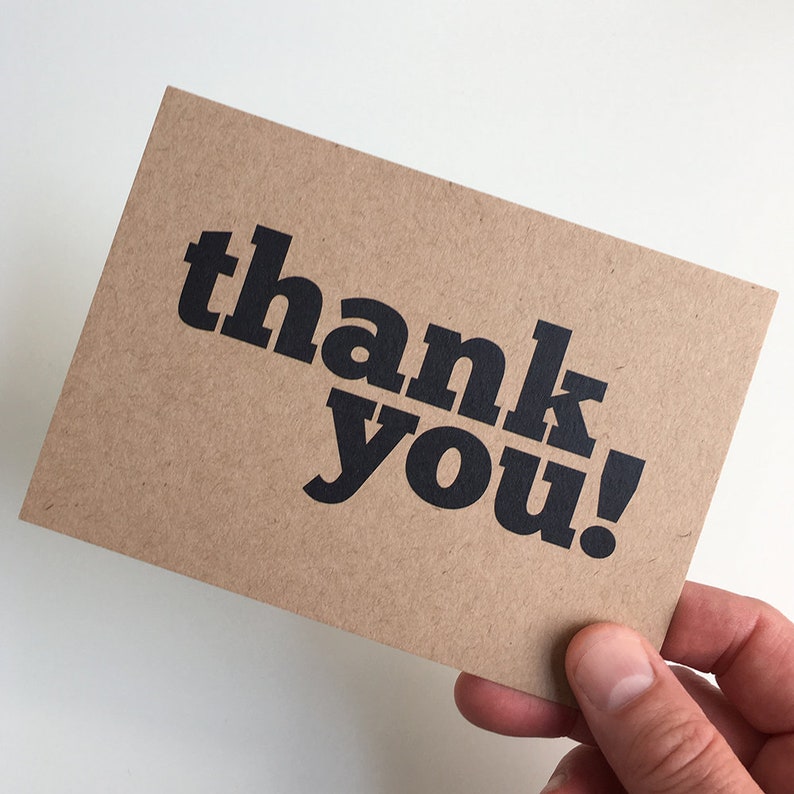 Thank You Set of 12 Mono Postcard Note Cards in a Box Etsy