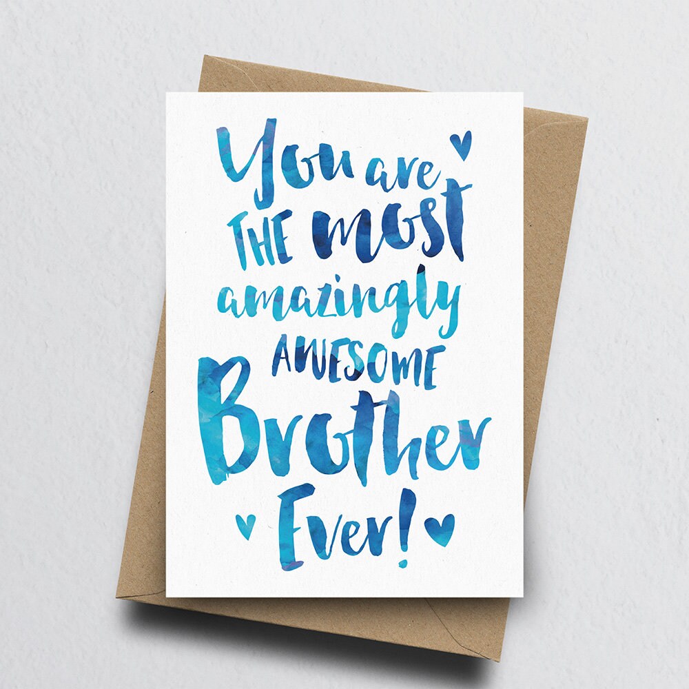 Awesome Brother Greeting Card - Handmade Eco-friendly Card - Etsy