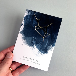 Carte d'anniversaire signe astrologique du Sagittaire, constellation du 22 novembre au 21 décembre