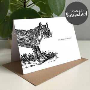 Carte de voeux personnalisée Vous êtes plutôt rusée - Carte de la Saint-Valentin, carte Je t'aime, carte personnalisée, carte de renard