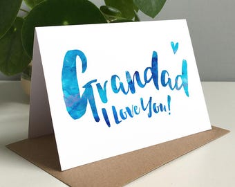 Carte de voeux grand-père je t'aime - carte de fête des pères, carte de grand-père, carte d'anniversaire pour grand-père