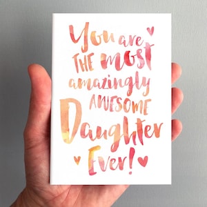 La carte de voeux fille la plus incroyablement géniale - Merci fille, carte fille, carte d'anniversaire pour fille, carte de famille