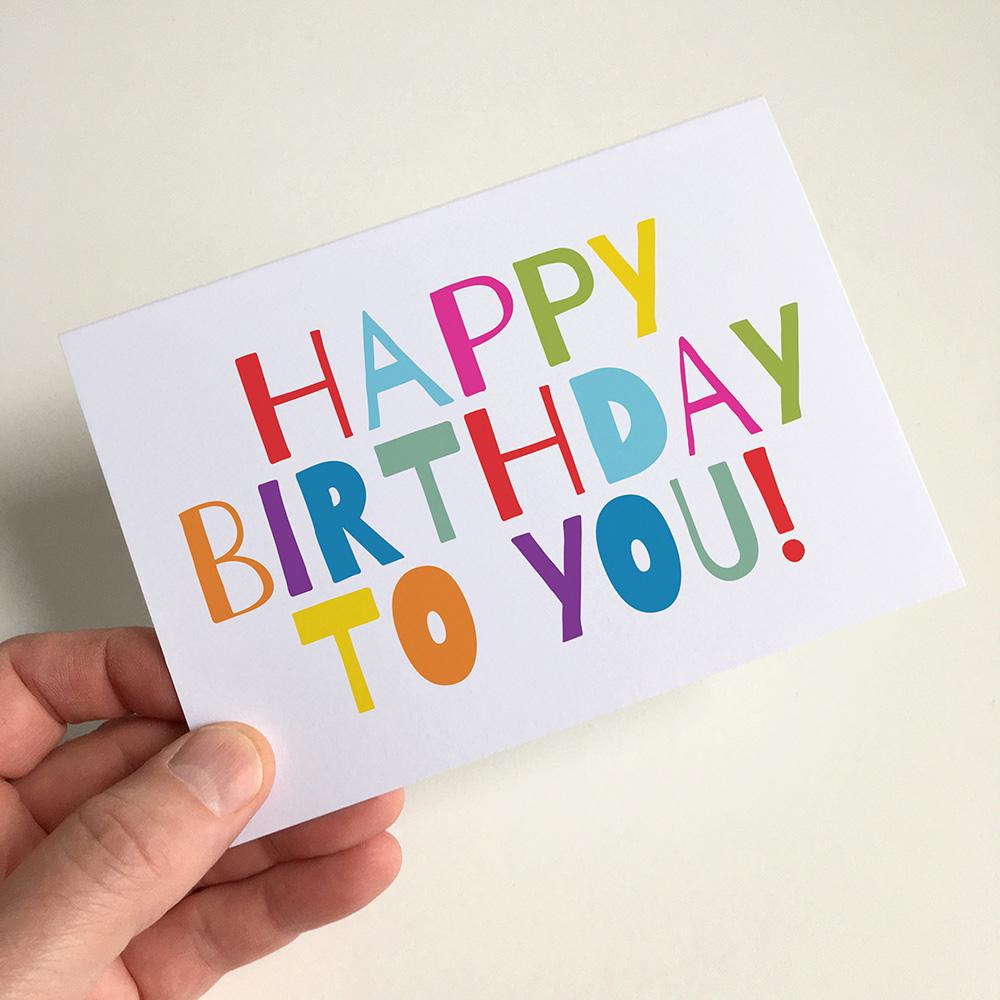 Colorful Happy Birthday Greeting Card: Eco-friendly A6 Handmade