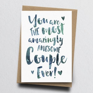 The Most Amazingly Awesome Couple Greeting Card Engagement Card, Wedding Card, Anniversary Card image 1
