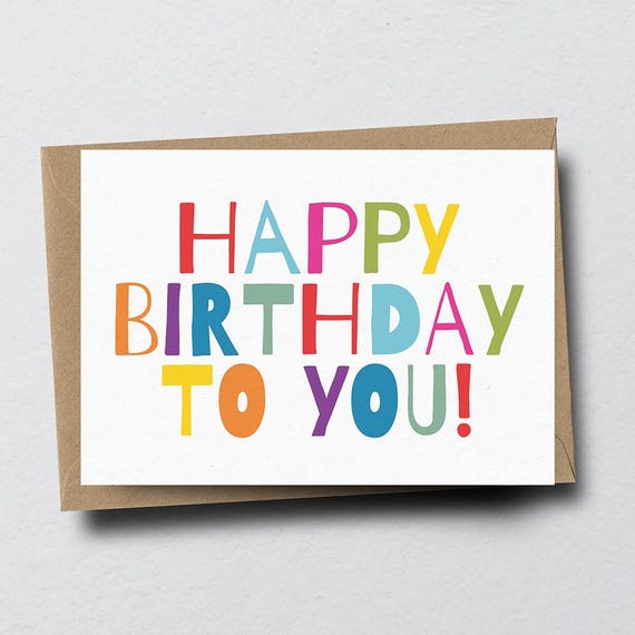 Colorful Happy Birthday Greeting Card: Eco-friendly A6 Handmade