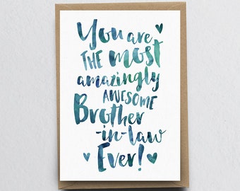 The Most Amazingly Awesome Brother-in-law Greeting Card - Brother Thank You, Brother Card, Birthday Card for Brother In Law, Family Card