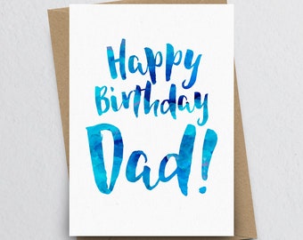 Happy Birthday Dad Greeting Card - Father Birthday Card, Daddy Card, Birthday Card for Dad, Family Card, Card For Him