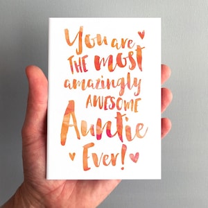 La carte de voeux tante la plus incroyable - Merci tante, carte tante, carte d'anniversaire pour tante, carte de famille