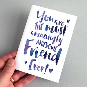 The Most Amazingly Awesome Friend Greeting Card - Friends Card, Thank You Card, Friendship Card