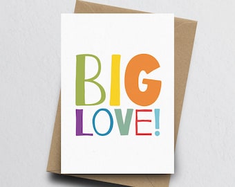 Big Love - Miss You, Valentine, Love, Wedding, Anniversary, Card For Her, Card For Him