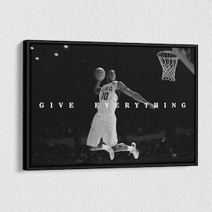 Give Everything Kobe Bryant Poster, Basketball Legend Canvas, Keep Going Motivational Canvas, Inspirational Quote Basketball Poster
