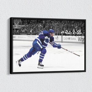 Auston Mattwes Leinwand, Toronto Maple Leafs Wandkunst Poster, Auston Mattweets Poster, NHL Dekor für Home & Man Cave, Hockey gerahmtes Poster