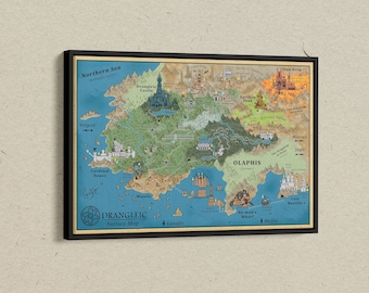 ダークソウル II マップポスター：ドラングレイグ城 キャンバスアート