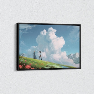 Howls Moving Castle Canvas, Japanese Anime Poster, Studio Ghibli Poster, Howls Moving Castle Poster, Howls Castle Wall Art, Gift For Her