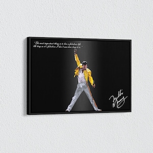 Freddie Mercury Motivational Quote Canvas, Freddie Mercury Poster, Freddie Mercury Queen Rock Legend, Freddie Print, Queen Wall Art