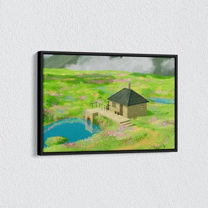 Howl&#39;s Moving Castle Poster, Hayao Miyazaki, Studio Ghibli Poster, Anime Poster, Howl&#39;s Moving Castle Print Art, Anime Print, Anime Canvas