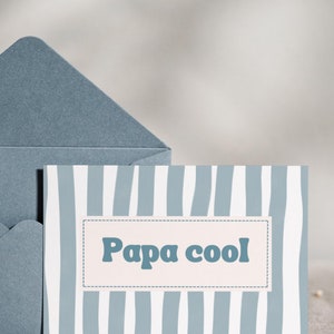 Affiche/Carte illustration minimaliste "Papa cool" - Cadeau original fait main