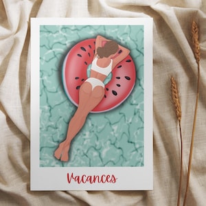 Affiche/Carte illustration  - Vacances relax