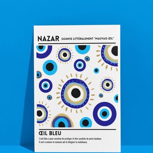 Affiche/Carte illustration  - "Nazar" Protection et Porte-Bonheur