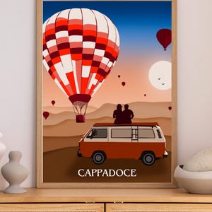 Affiche/Carte illustration Cappadoce - Montgolfières et aventure