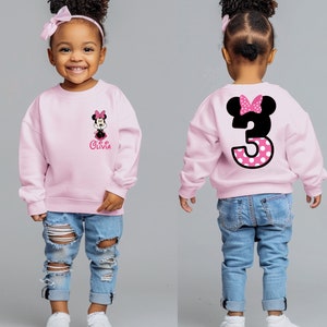 Personalized Birthday Girl Sweatshirt, Pink Mouse Party