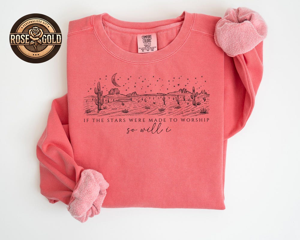Christian Comfort Colors Sweatshirt, If The Stars Were Made To Worship So I Will Shirt, Christian Apparel, Gift For Christian, Faith Shirt