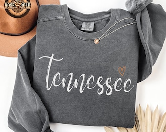 Comfort Colors® Tennessee Sweatshirt, Football Lover Gift, Game Day Sweater, Minimalist Football Fan Tee