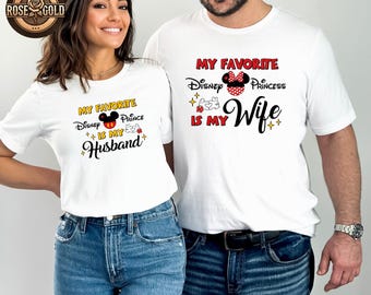Funny Disney Couple Shirt, My Favorite Prince is My Husband, Disneyland Couple Matching Sweater