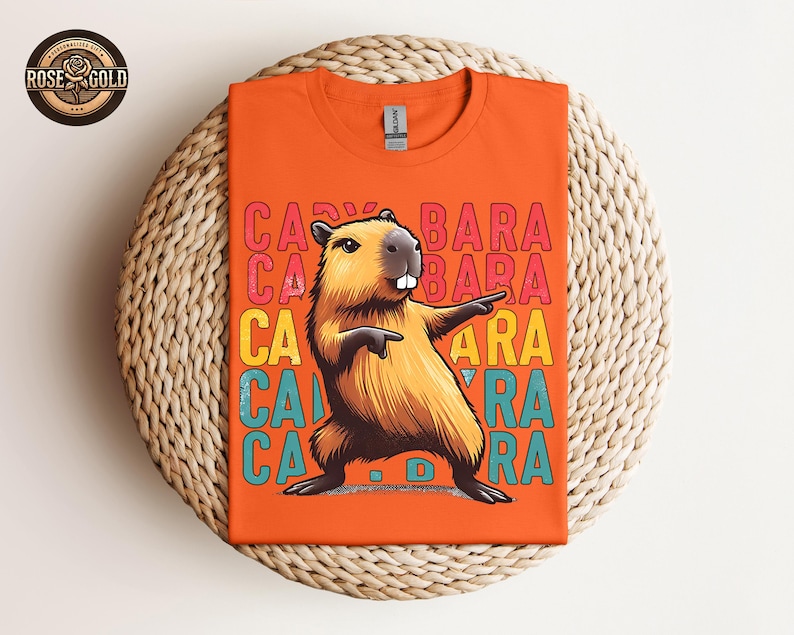 Funny Capybara Shirt, Retro Capybara Shirt, Dancing Capybara Shirt, Animal Lover Gift, Humorous Capybara Shirt, Vintage Capybara T-Shirt afbeelding 8