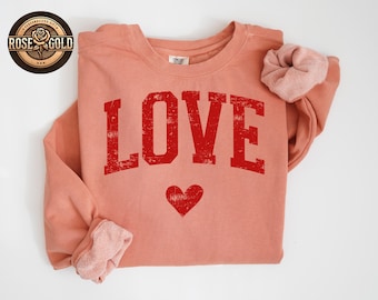 Comfort Colors® Love Read Heart Sweater, Honeymoon Shirt,  Valentines Couple Sweatshirt